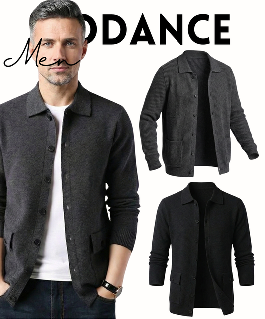 Cardigan Homme à Col Polo - Disponible en Noir et Gris