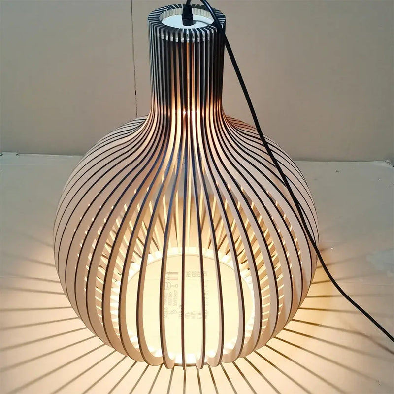 Lampes suspendues en bois dimmables LED pour salle à manger, salon et chambre - Design moderne et élégant