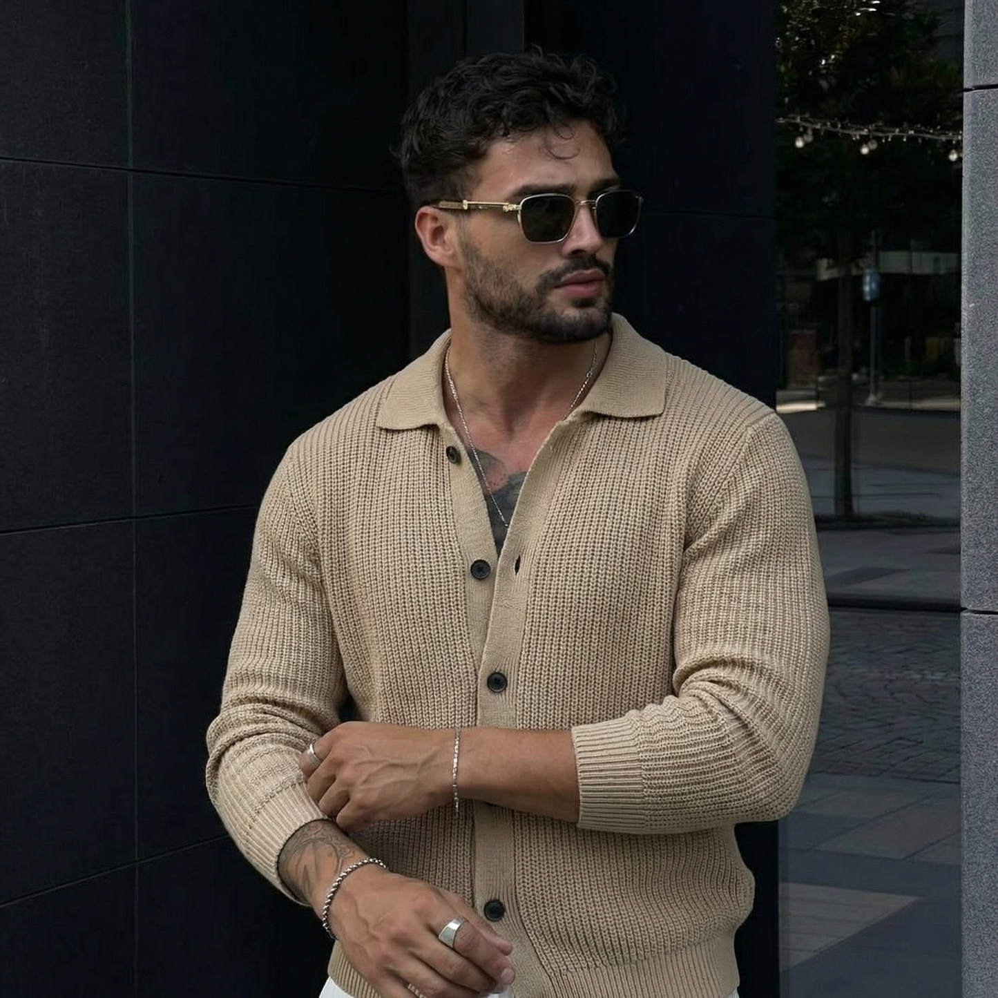 Lodance – Cardigan Homme à Col Classique