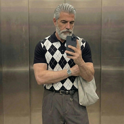 Lodance – Polo Argyle en maille