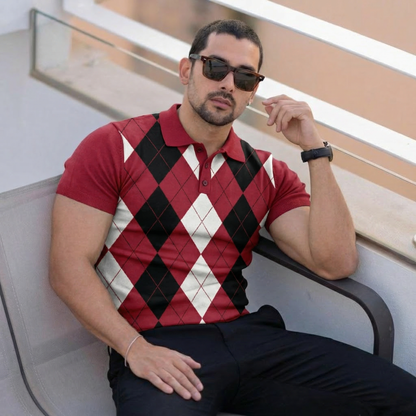 Lodance – Polo Argyle en maille