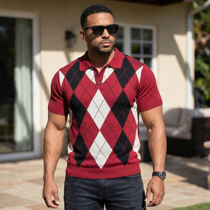 Lodance – Polo Argyle en maille