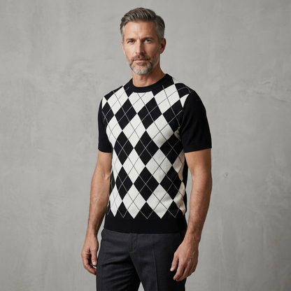 Lodance T-Shirt Argyle Col Rond