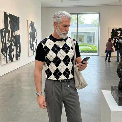 Lodance T-Shirt Argyle Col Rond