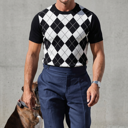 Lodance T-Shirt Argyle Col Rond