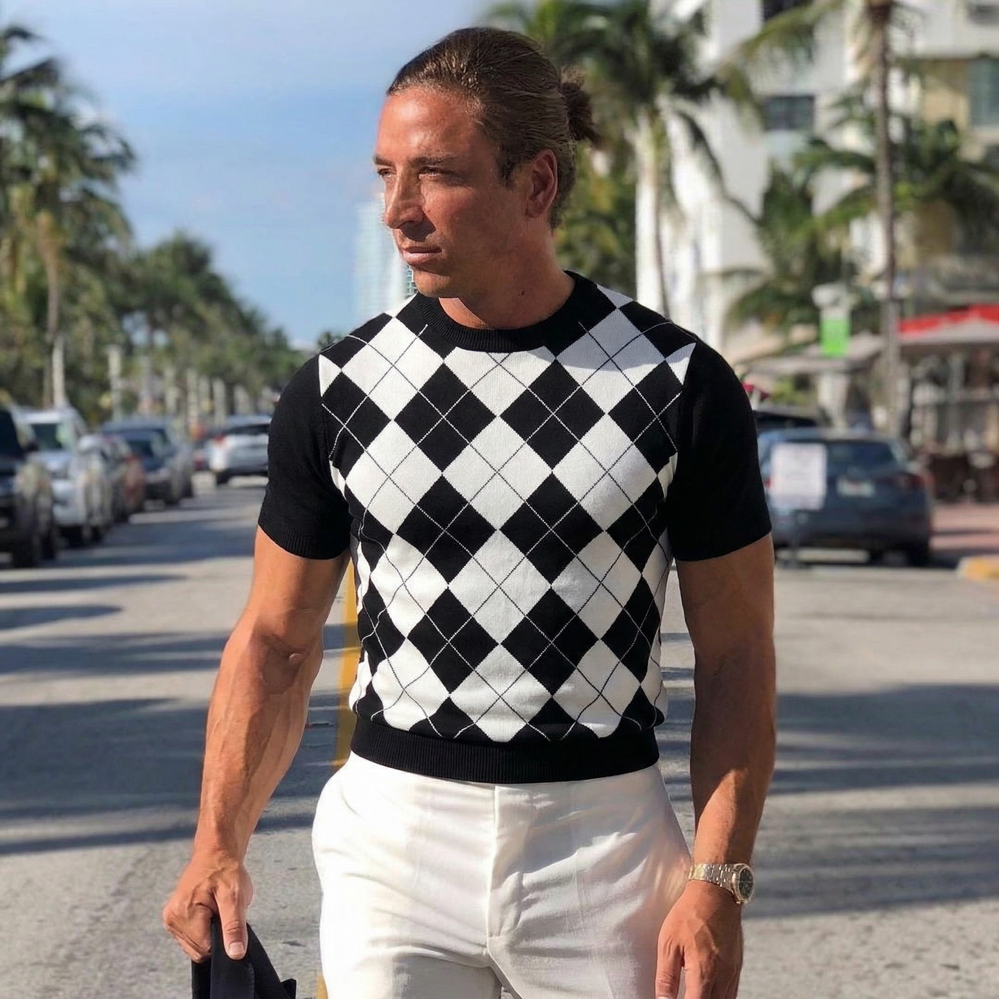 Lodance T-Shirt Argyle Col Rond