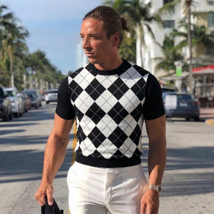 Lodance T-Shirt Argyle Col Rond