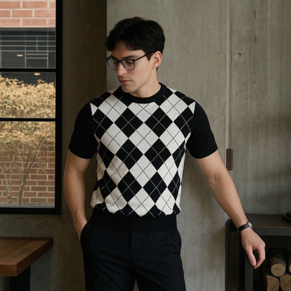 Lodance T-Shirt Argyle Col Rond