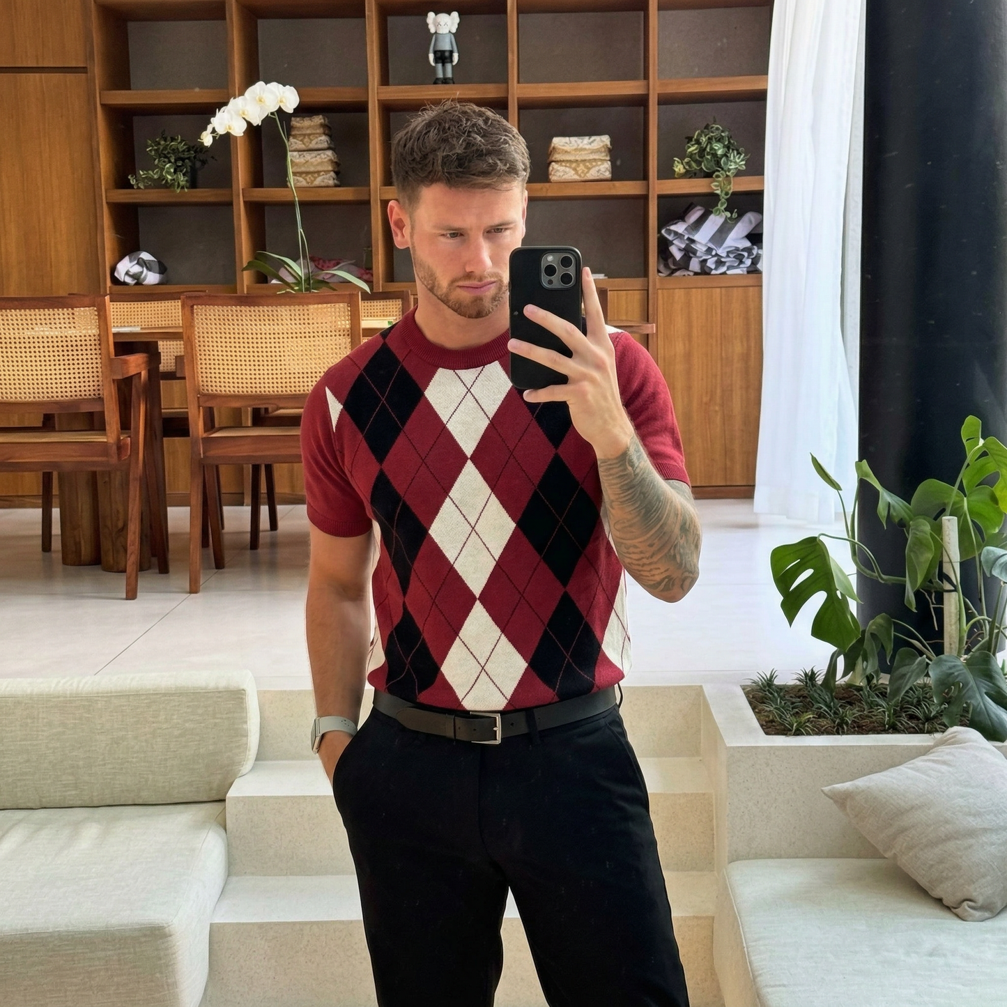 Lodance T-Shirt Argyle Col Rond