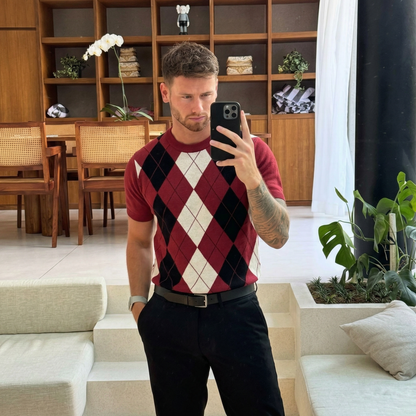 Lodance T-Shirt Argyle Col Rond