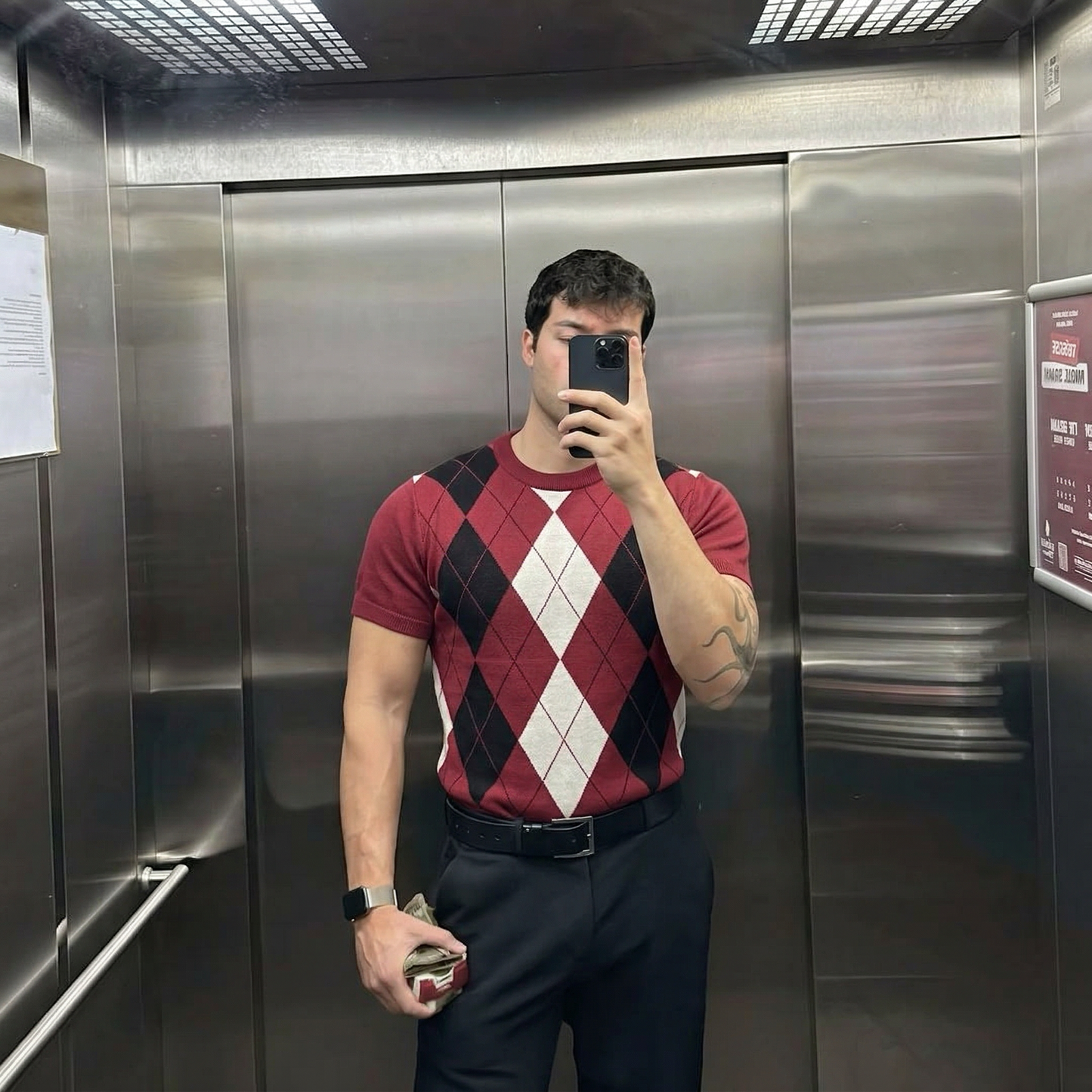 Lodance T-Shirt Argyle Col Rond