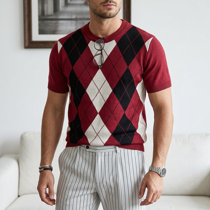 Lodance T-Shirt Argyle Col Rond