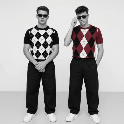 Lodance T-Shirt Argyle Col Rond