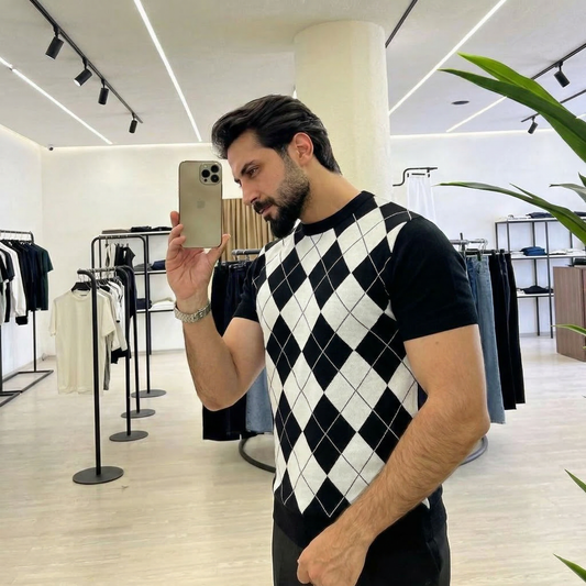 Lodance T-Shirt Argyle Col Rond