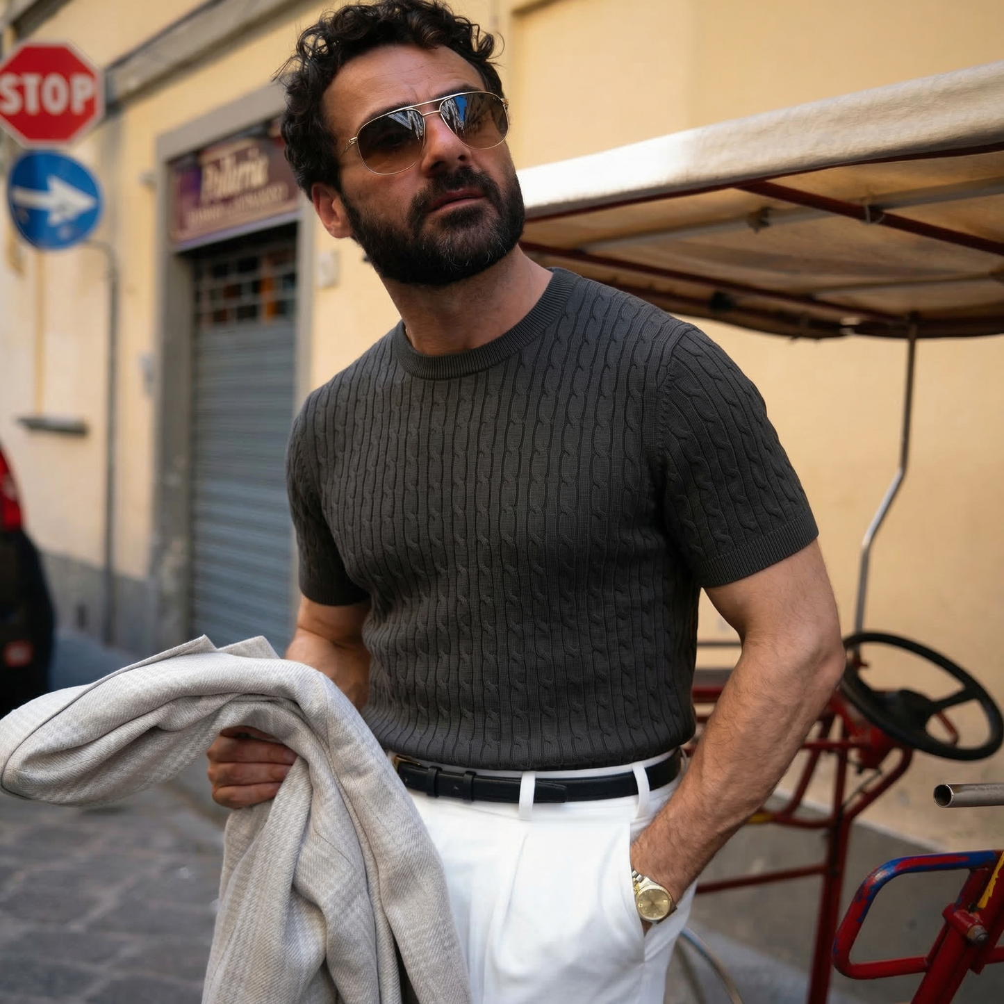 Lodance – T-shirt en maille torsadée premium